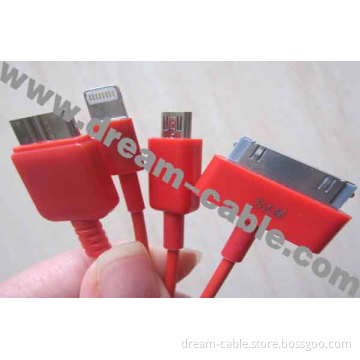 High Quality 4 in 1 USB Charging Cable for iPhone 5 iPhone4 Samsung S4